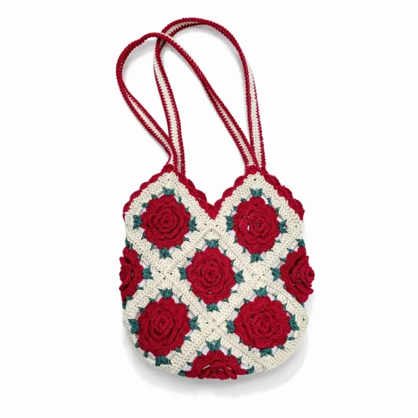 Hand-Crocheted Rose Bag