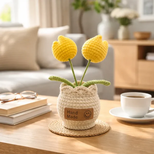 Crocheted Tulip Planter