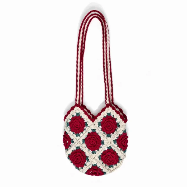 Hand-Crocheted Rose Bag