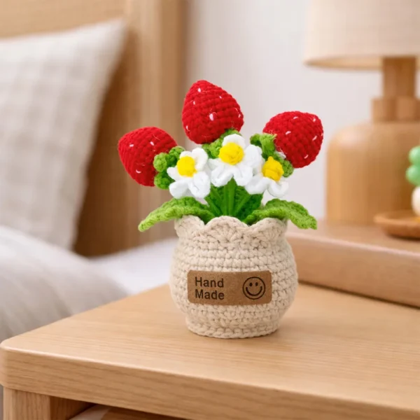 Hand crochet Strawberry Planter