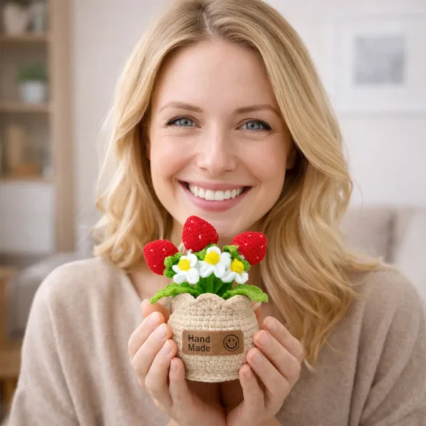 Hand crochet Strawberry Planter