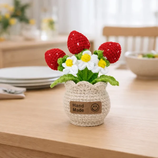 Hand crochet Strawberry Planter