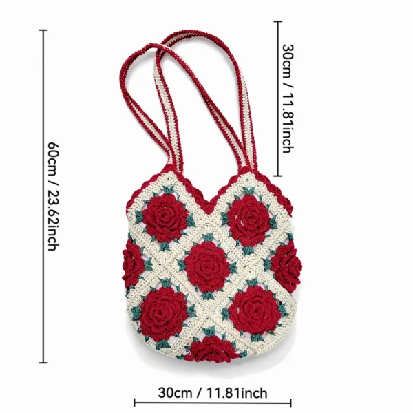 Hand-Crocheted Rose Bag