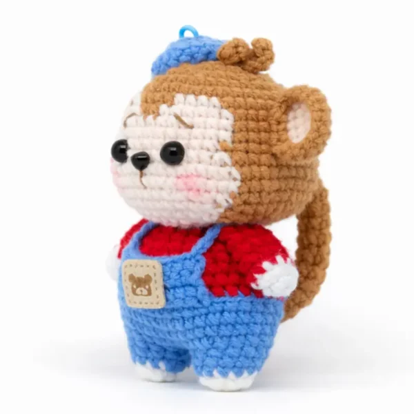 Crocheted Monkey Keychain