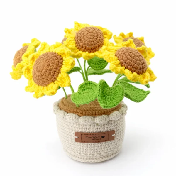 Crochet Large Sunflower Planter