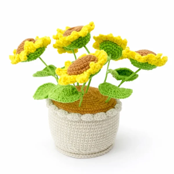 Crochet Large Sunflower Planter