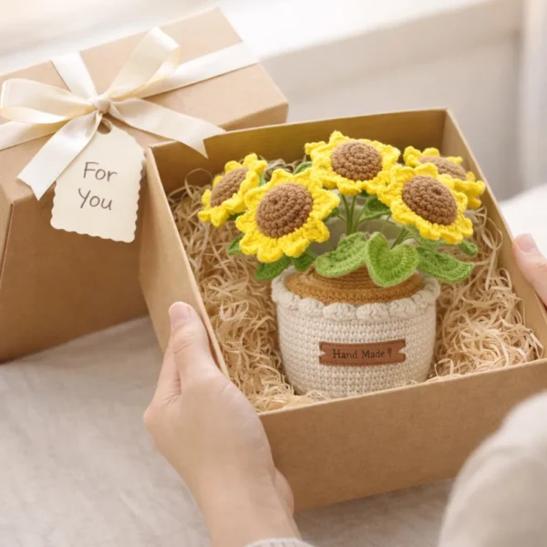 Crochet Large Sunflower Planter