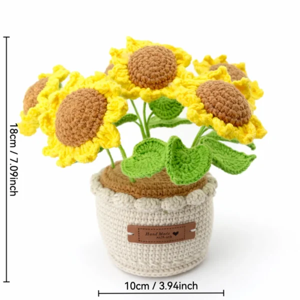 Crochet Large Sunflower Planter